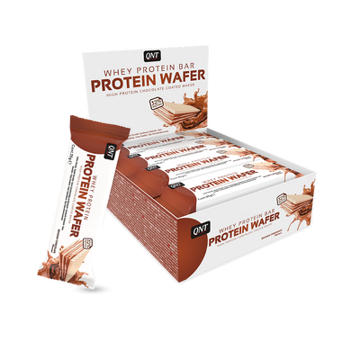 Фотография - Упаковка протеиновых вафель Protein Wafer QNT шоколад 12*35 г