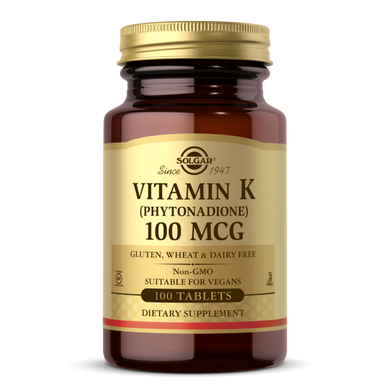 Фотография - Вітамін К Vitamin K Solgar 100 мкг 100 таблеток
