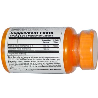 Витамин В3 Ниацин No Flush Niacin Thompson 500 мг 30 капсул