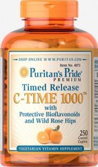 Фотография - Витамин С с биофлавоноидами Vitamin C-1000 Rose Hips Time Release Puritan's Pride 1000 мг 250 каплет