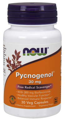 Пикногенол (кора сосны) Pycnogenol Now Foods 30 мг 30 капсул