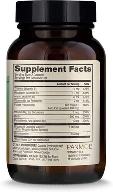 Вітаміни групи В з бенфотиамином Vitamin B Complex Dr. Mercola 60 капсул