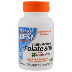 Фотография - Витамин В9 Фолат Fully Active Folate 800 Doctor's Best 800 мкг 60 капсул