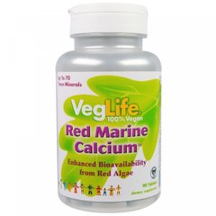 Кальцій з червоних водорослей Red Marine Calcium VegLife 90 таблеток