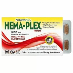 Фотография - Комплекс для поддержания здоровья крови Hema-Plex Iron Nature's Plus 30 таблеток с медленным высвобождением