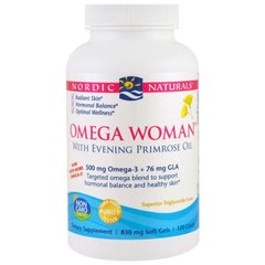 Фотография - Омега-3 + вечірня примула для жінок Omega With Evening Primrose Nordic Naturals лимон 830 мг 120 капсул