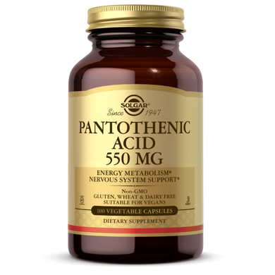 Витамин В5 Пантотеновая кислота Pantothenic Acid Solgar 550 мг 100 капсул