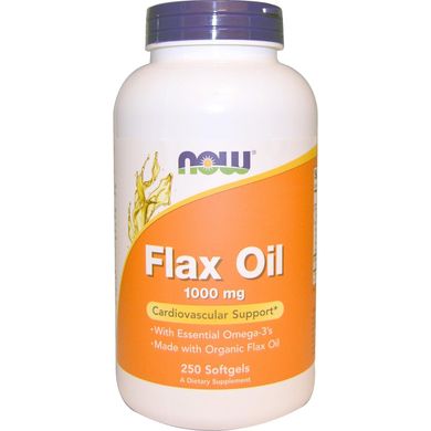 Лляна олія Flax Oil Now Foods 1000 мг 250 капсул
