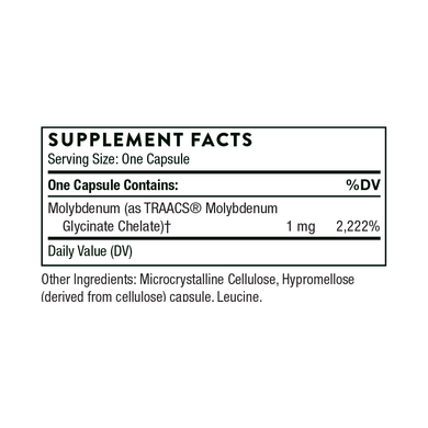 Фотография - Молібден Molybdenum Glycinate Thorne Research 60 капсул