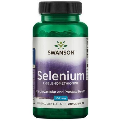 Селен L-Селенометионин Selenium Swanson 100 мкг 200 капсул