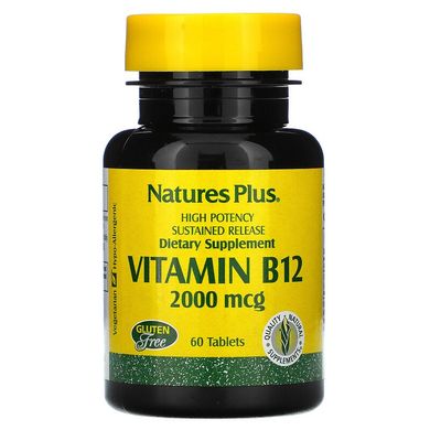 Витамин В12 Vitamin B12 Nature's Plus 2000 мкг 60 таблеток