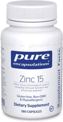 Цинк Zinc Pure Encapsulations 15 мг 180 капсул