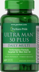 Вітаміни для чоловіків 50+ Ultra Man 50 Plus Daily Multi Puritan's Pride 60 каплет