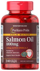 Фотография - Жир лосося Омега-3 Omega-3 Salmon Oil Puritan's Pride 1000 мг 210 мг активного омега-3 240 капсул