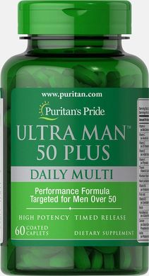 Витамины для мужчин 50+ Ultra Man 50 Plus Daily Multi Puritan's Pride 60 каплет