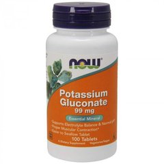 Фотография - Глюконат калія Potassium Gluconate Now Foods 99 мг 100 таблеток