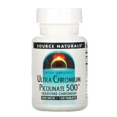 Хром пиколинат Ultra Chromium Picolinate Source Naturals 500 мкг 120 таблеток