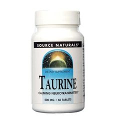 Таурин Taurine 500 Source Naturals 500 мг 60 таблеток