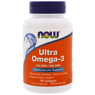 Фотография - Рыбий жир Ultra Omega-3 Now Foods 500 EPA/250 DHA 90 капсул
