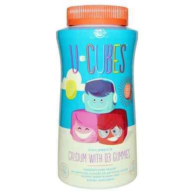 Жевательный кальций с D3 для детей Children's Calcium With D3 Solgar U-Cubes 120 конфет
