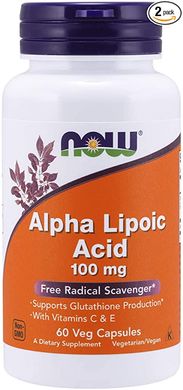 Альфа-липоевая кислота Alpha Lipoic Acid Now Foods 100 мг 60 капcул