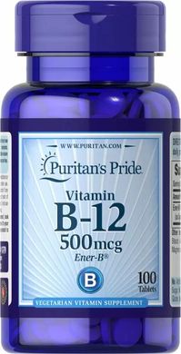 Витамин В-12 Vitamin B-12 Puritan's Pride 500 мкг 100 таблеток