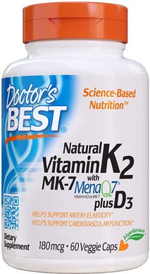 Фотография - Витамин К2 Vitamin K2 MK-7 + Vitamin D3 Doctor's Best 180 мкг 60 капсул