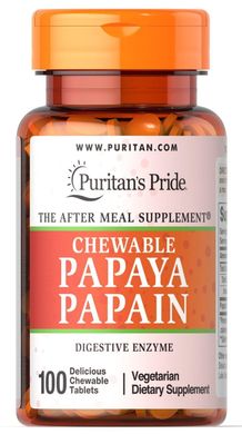 Фотография - Травні ферменти папаїн Papaya Papain Puritan's Pride 100 жувальних таблеток