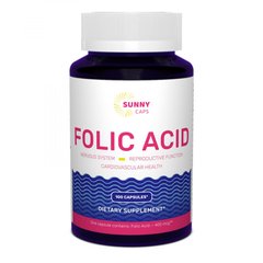 Фотография - Фолієва кислота Folic Acid Sunny Caps 400 мкг 100 капсул