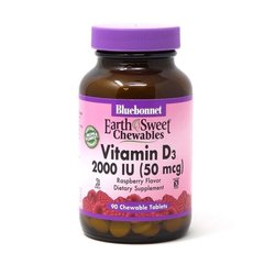 Фотография - Витамин D3 Vitamin D3 Bluebonnet Nutrition 2000 МЕ малина 90 жевательных таблеток