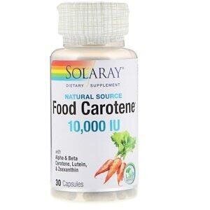 Бета-каротин Food Carotene Solaray 10000 МЕ 30 капсул