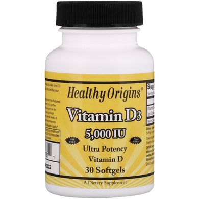 Фотография - Вітамін D3 Vitamin D3 Healthy Origins 5000 МО 30 капсул