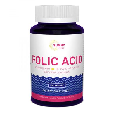 Фотография - Фолиевая кислота Folic Acid Sunny Caps 400 мкг 100 капсул