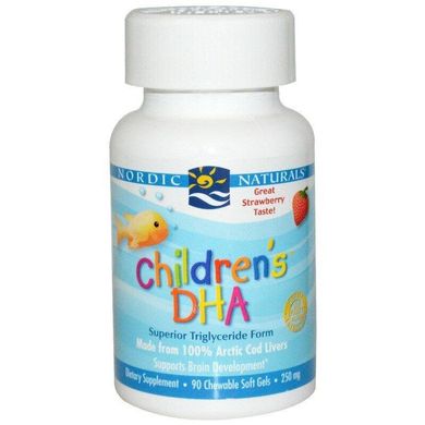 Фотография - Риб'ячий жир для дітей Children's DHA Nordic Naturals полуниця 250 мг 90 капсул