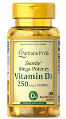 Фотография - Витамин D3 Vitamin D3 Puritan's Pride 10000 МЕ 100 капсул