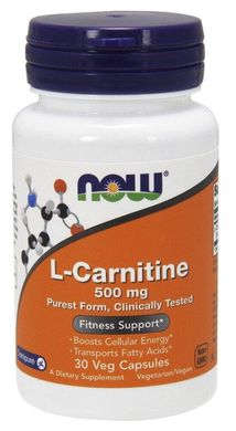 Фотография - L-Карнітин тартрат L-Carnitine Now Foods 500 мг 60 капсул