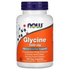 Фотография - Глицин Glycine Now Foods 1000 мг 100 капсул