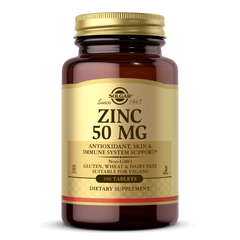 Глюконат цинку Zinc Solgar 50 мг 100 таблеток