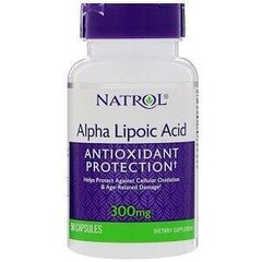 Альфа-липоевая кислота Alpha Lipoic Acid Natrol 300 мг 50 капсул