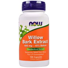 Фотография - Экстракт коры ивы Willow Bark Extract Now Foods 400 мг 100 капсул
