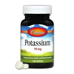 Калій Potassium 99 mg Carlson Labs 99 мг 100 таблеток