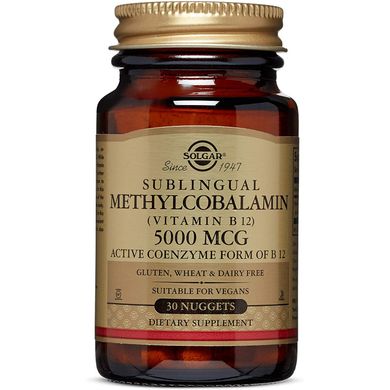 Витамин В12 метилкобаламин Vitamin B12 Solgar 5000 мкг 30 таблеток