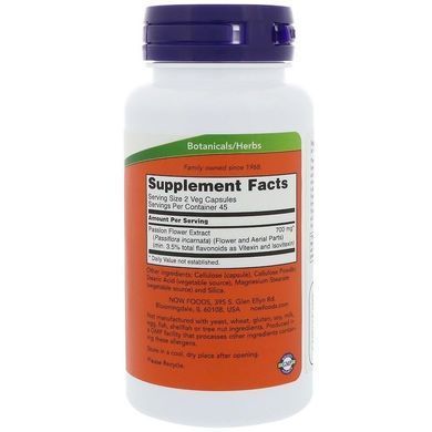 Фотография - Страстоцвет екстракт квітів PassionFlower Now Foods 350 мг 90 капсул
