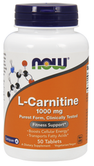 Фотография - L- Карнітин тартрат L-Carnitine Now Foods 1000 мг 50 таблеток