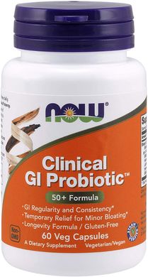 Пробиотик Clinical GI Probiotic 50+ Formula Now Foods 60 капсул