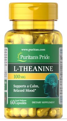 L-теанин L-Theanine Puritan's Pride 100 мг 60 капсул
