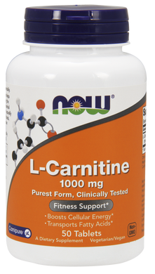 Фотография - L- Карнітин тартрат L-Carnitine Now Foods 1000 мг 50 таблеток
