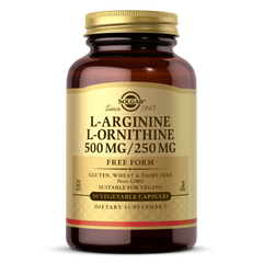 L-Аргинин орнитин L-Arginine L-Ornithine Solgar 500/250 мг 50 капсул