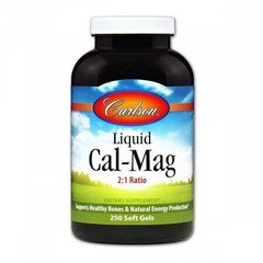 Кальций и магний Liquid Cal-Mag 2:1 Ratio Carlson Labs 250 капсул