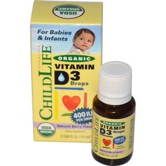 Фотография - Витамин D3 для детей Vitamin D3 Drops ChildLife органик ягоды 400 МЕ 10 мл